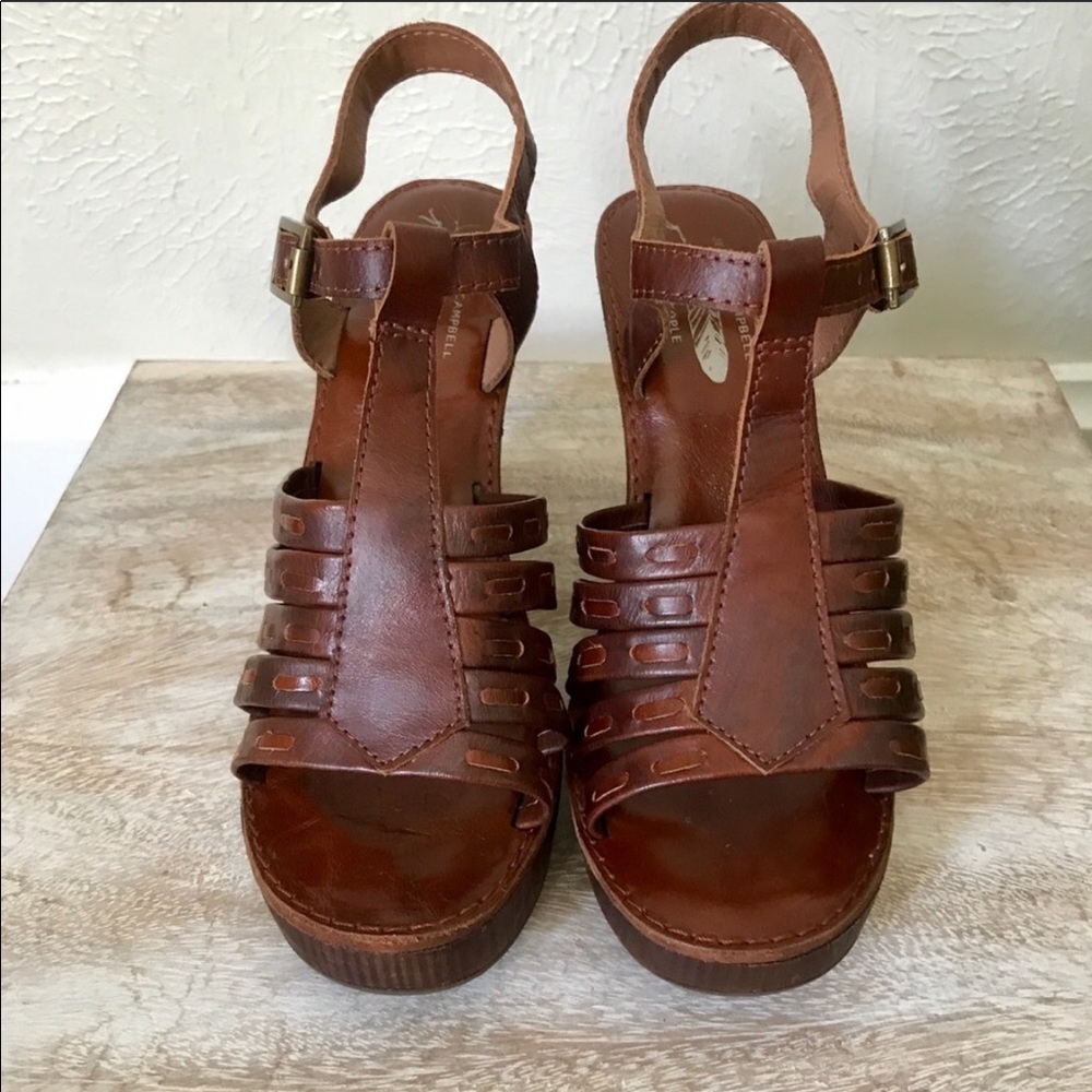 Jeffrey Campbell and free people brown wooden heel